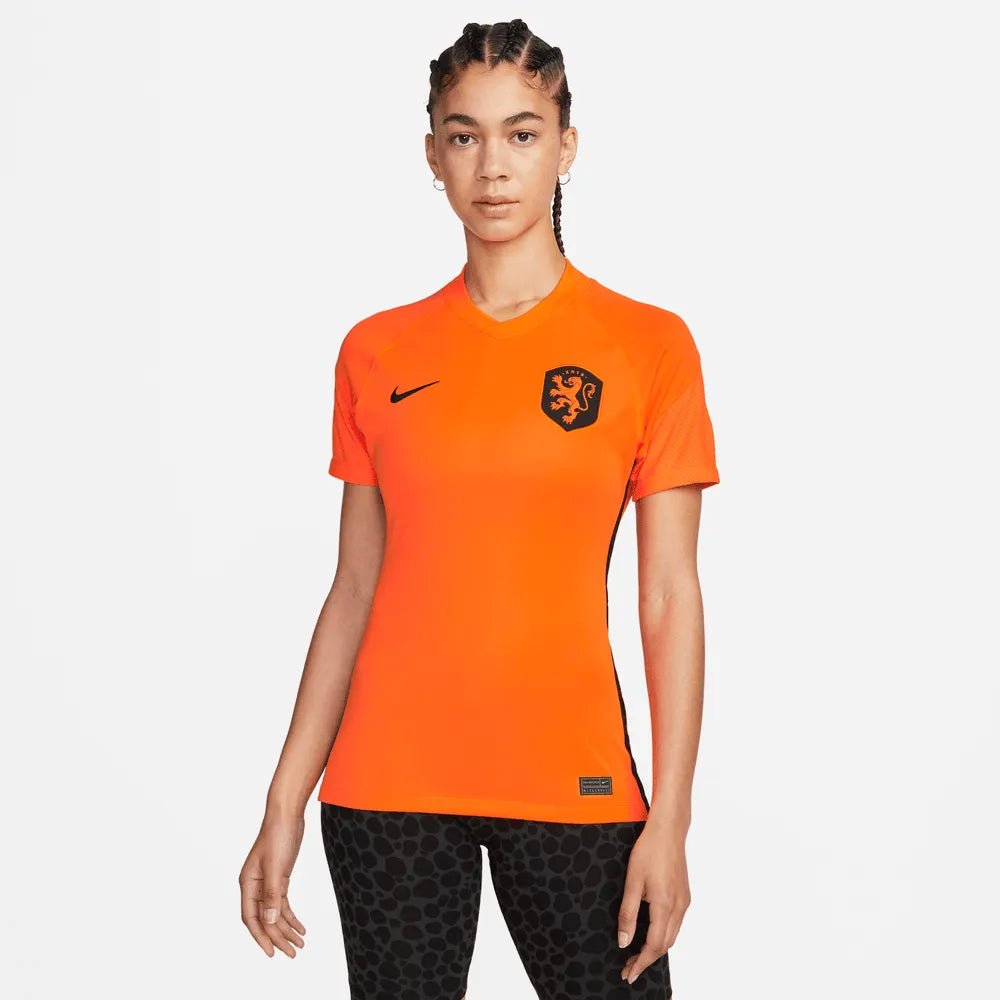 Netherlands Women's EC22 Home Soccer Jersey - Total Orange-Black 