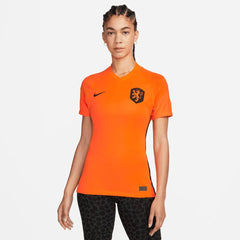 Netherlands Women's EC22 Home Soccer Jersey - Total Orange-Black 