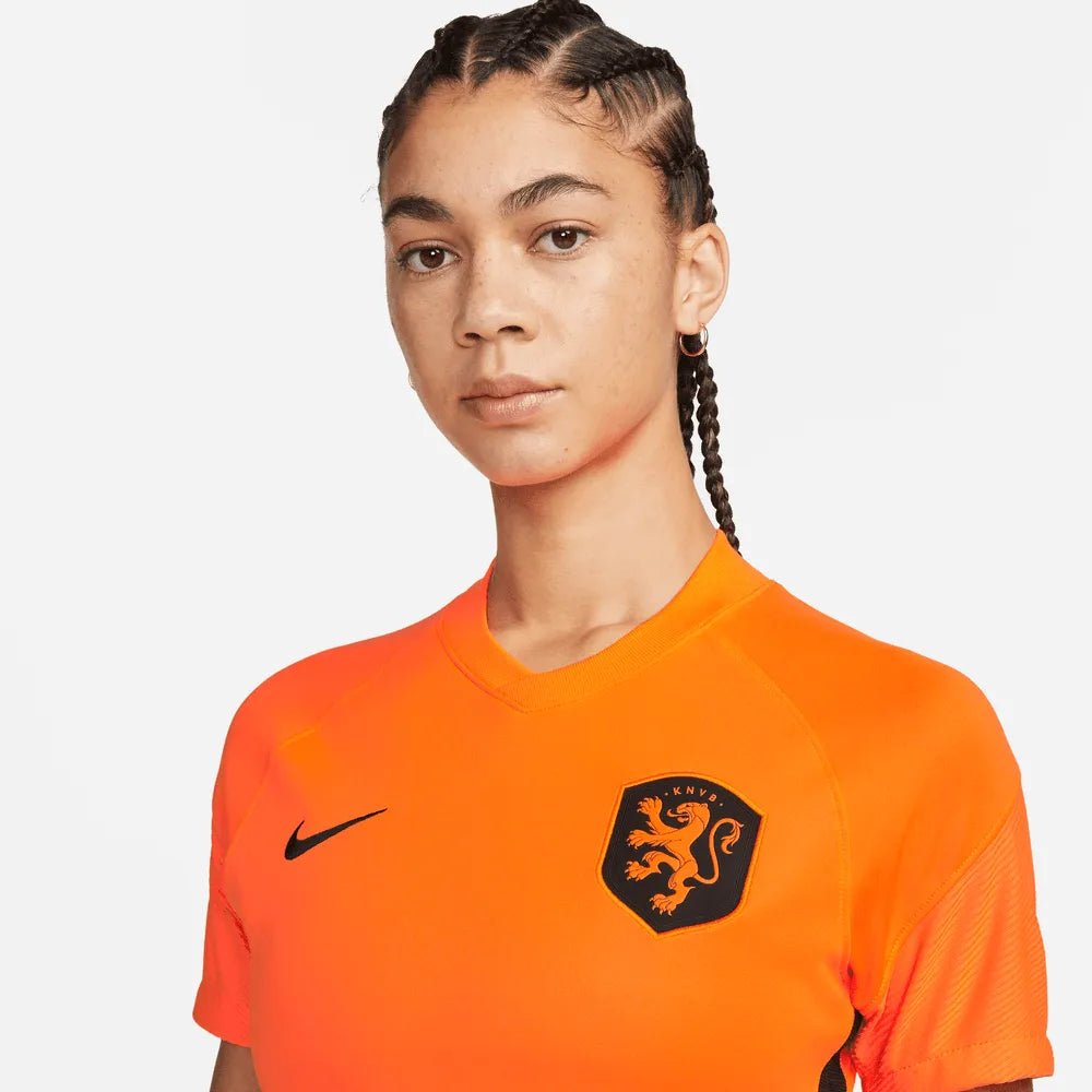 Netherlands Women's EC22 Home Soccer Jersey - Total Orange-Black 