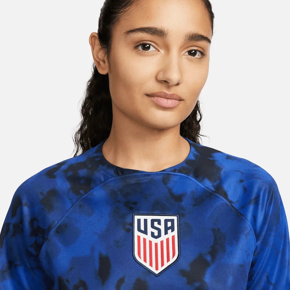 2022-23 USA Women's Away Soccer Jersey - Bright Blue-White 
