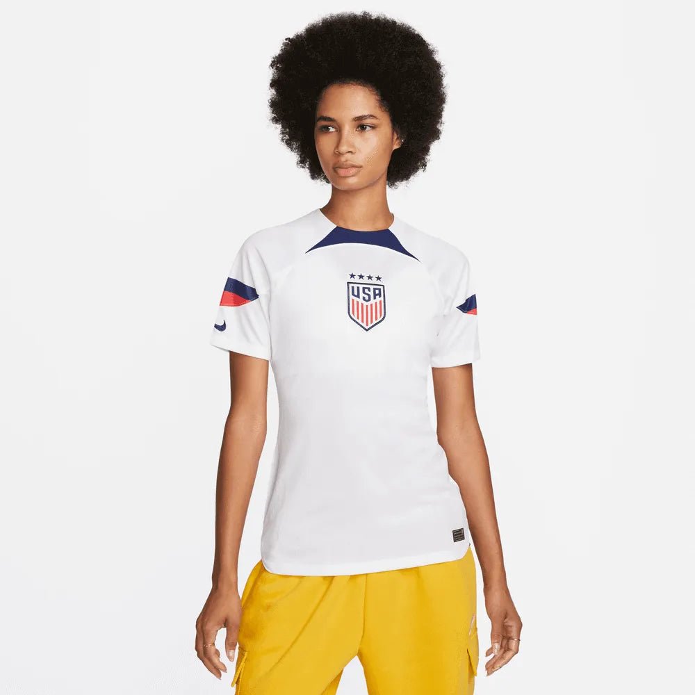 2022-23 USA Women's Home 4 Star Soccer Jersey White-Hyper Blue 