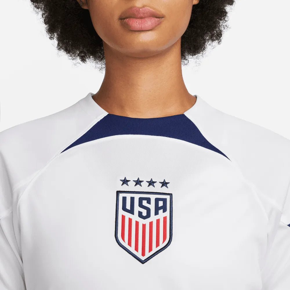 2022-23 USA Women's Home 4 Star Soccer Jersey White-Hyper Blue 