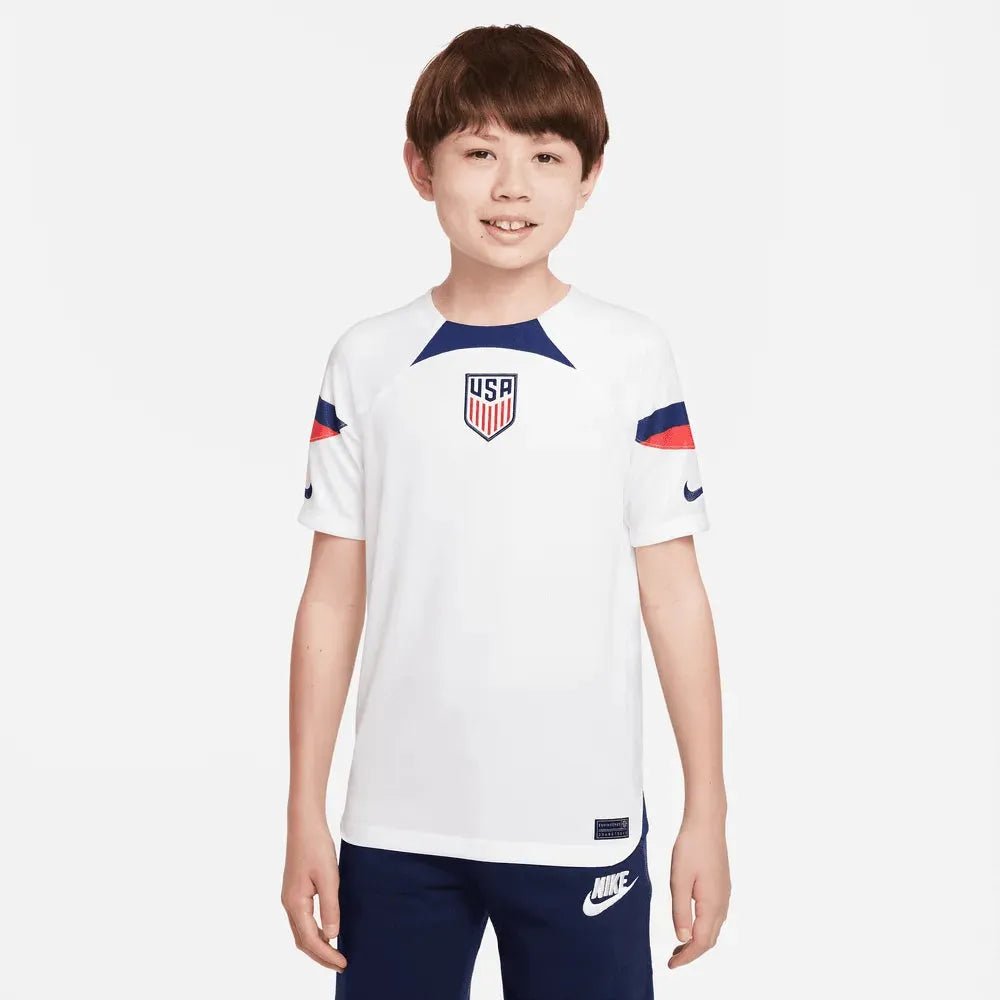 2022-23 USA Home Youth Soccer Jersey White-Loyal Blue 