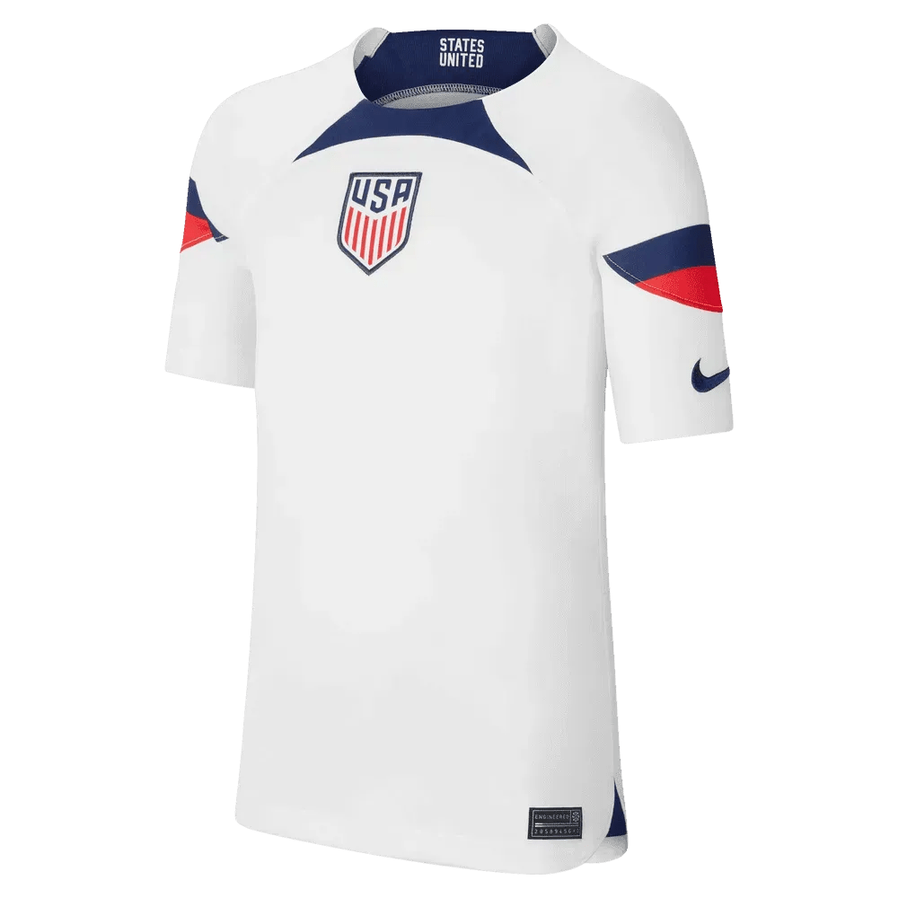 2022-23 USA Home Youth Soccer Jersey White-Loyal Blue 