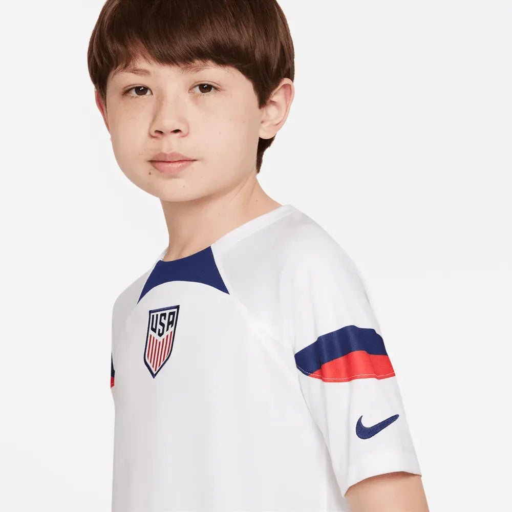2022-23 USA Home Youth Soccer Jersey White-Loyal Blue 
