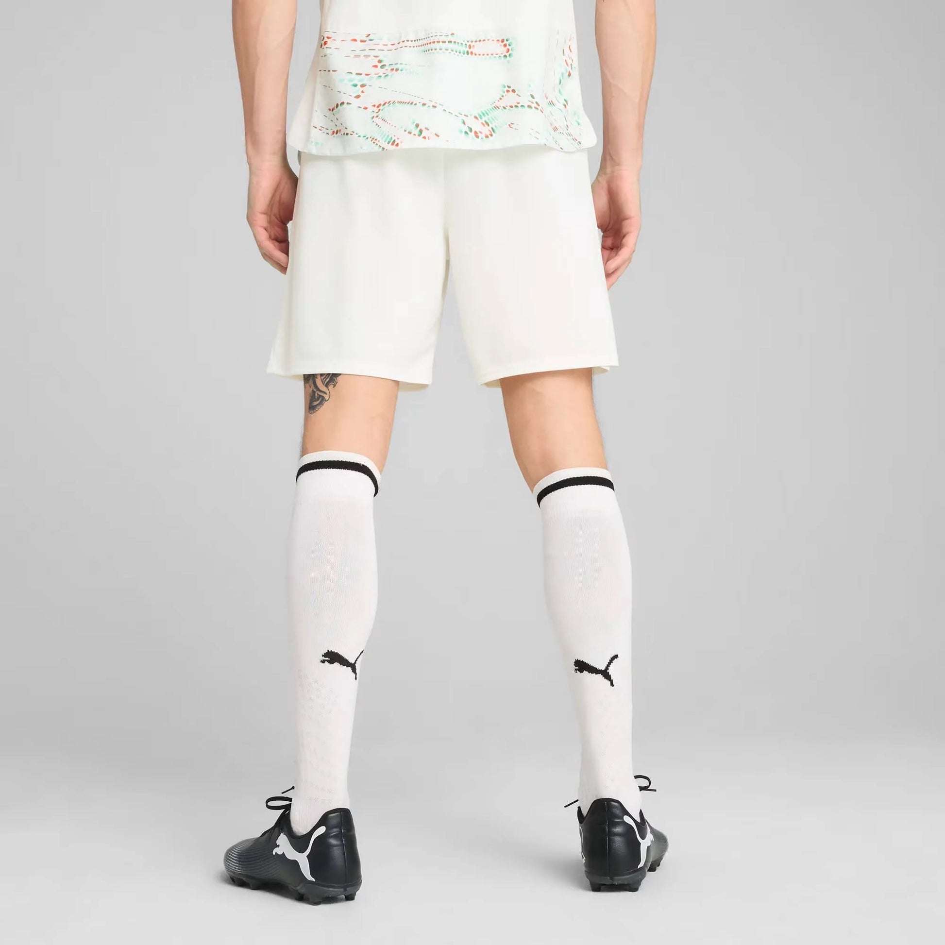 2025-26 Portugal Men's Stadium Away Soccer Shorts Puma White-Puma Black 