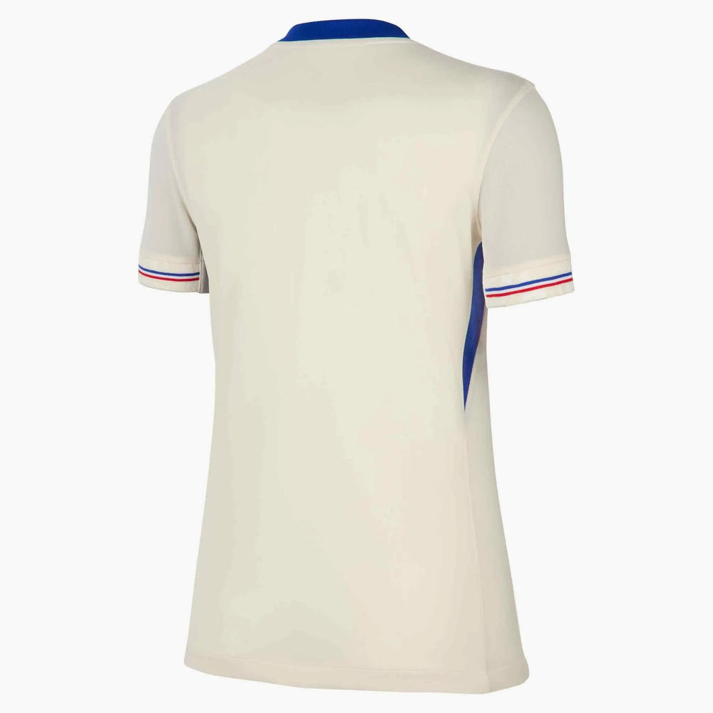 2025 France Women's Stadium Away Soccer Jersey Pale Ivory/Bright Blue/Light Madder Root 