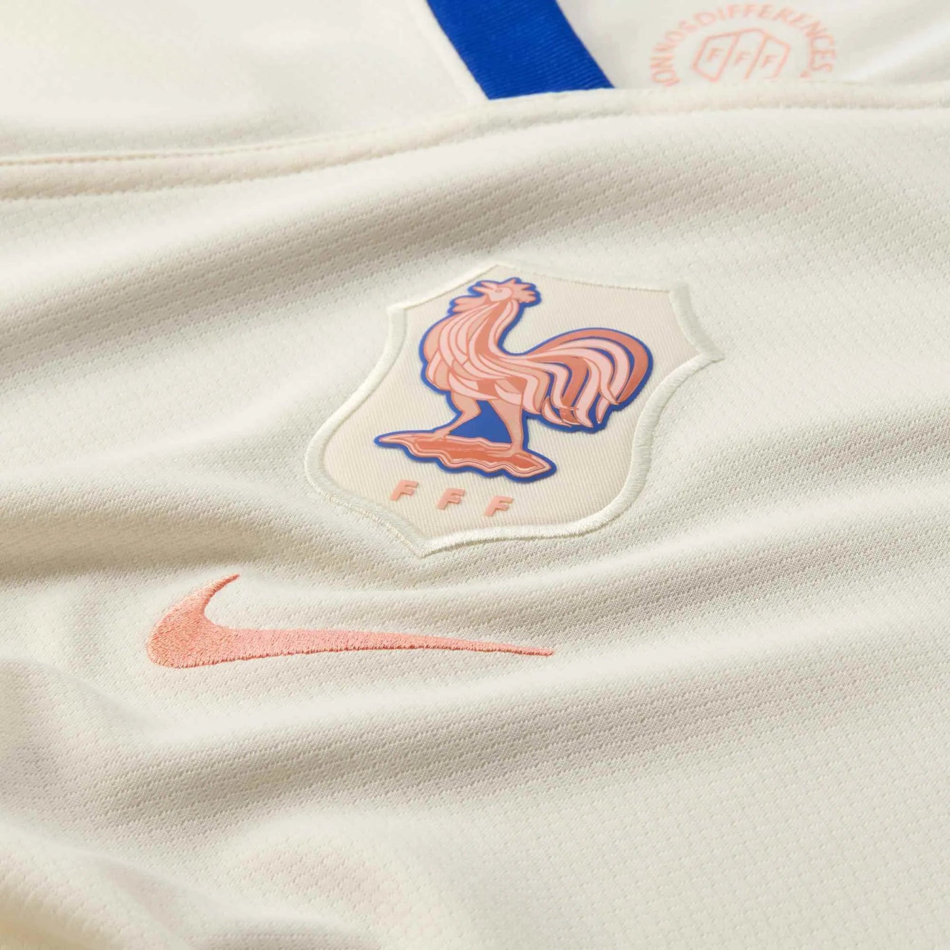 2025 France Women's Stadium Away Soccer Jersey Pale Ivory/Bright Blue/Light Madder Root 