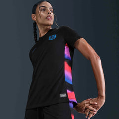 2025 England Women's Stadium Away Soccer Jersey Black/Light Photo Blue 