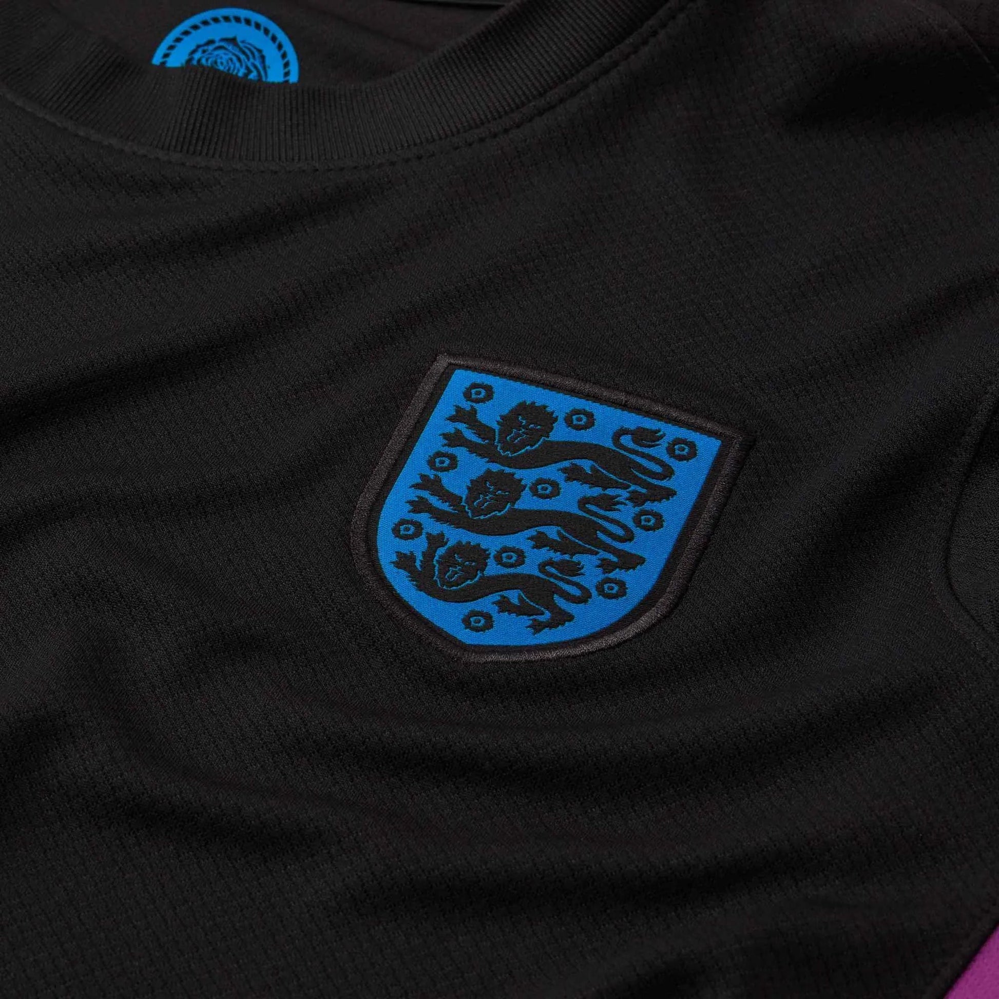 2025 England Women's Stadium Away Soccer Jersey Black/Light Photo Blue 