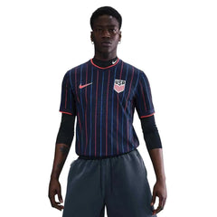 2025 USA Men's Authentic Away Soccer Jersey Obsidian/Challenge Red 