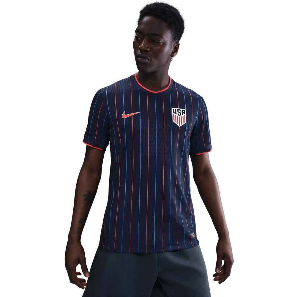 2025 USA Men's Authentic Away Soccer Jersey Obsidian/Challenge Red 
