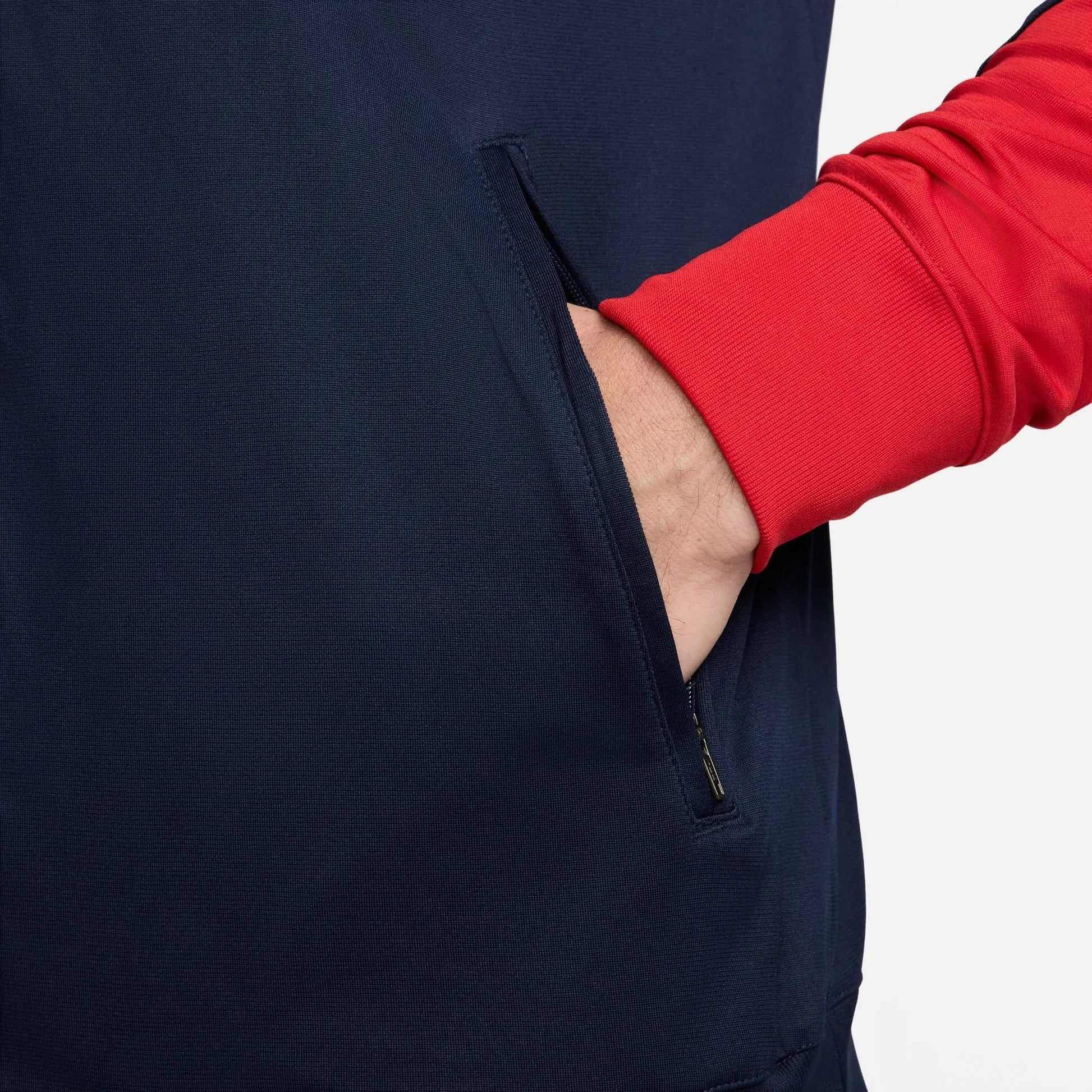 2024-25 USA Men's Strike Hoodie Track Jacket Obsidian/Sport Red/White 