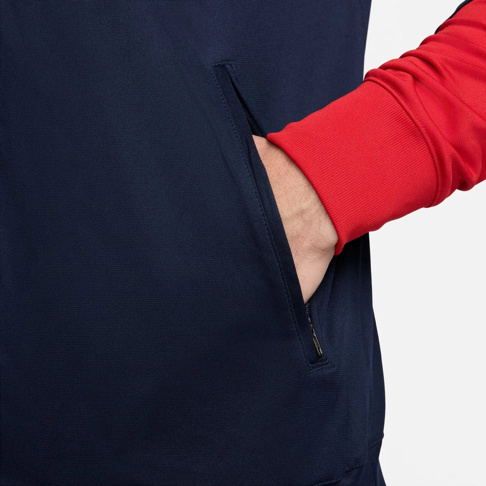 2024-25 USA Men's Strike Hoodie Track Jacket Obsidian/Sport Red/White 