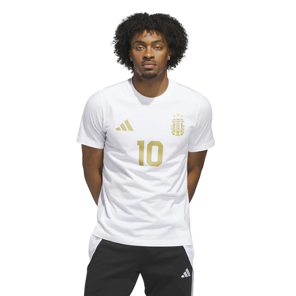 2026 Argentina Men's Messi Name And Number Tee White 