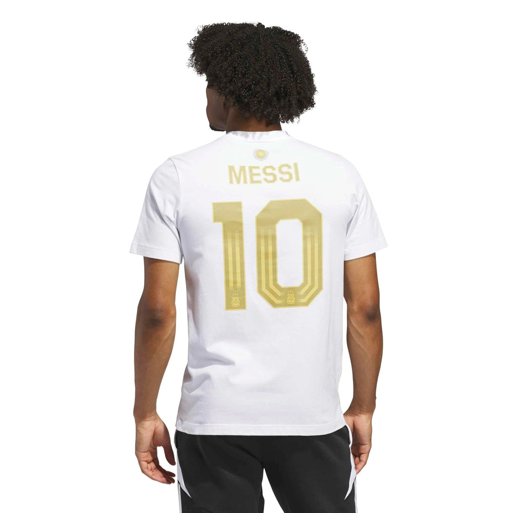 2026 Argentina Men's Messi Name And Number Tee White 