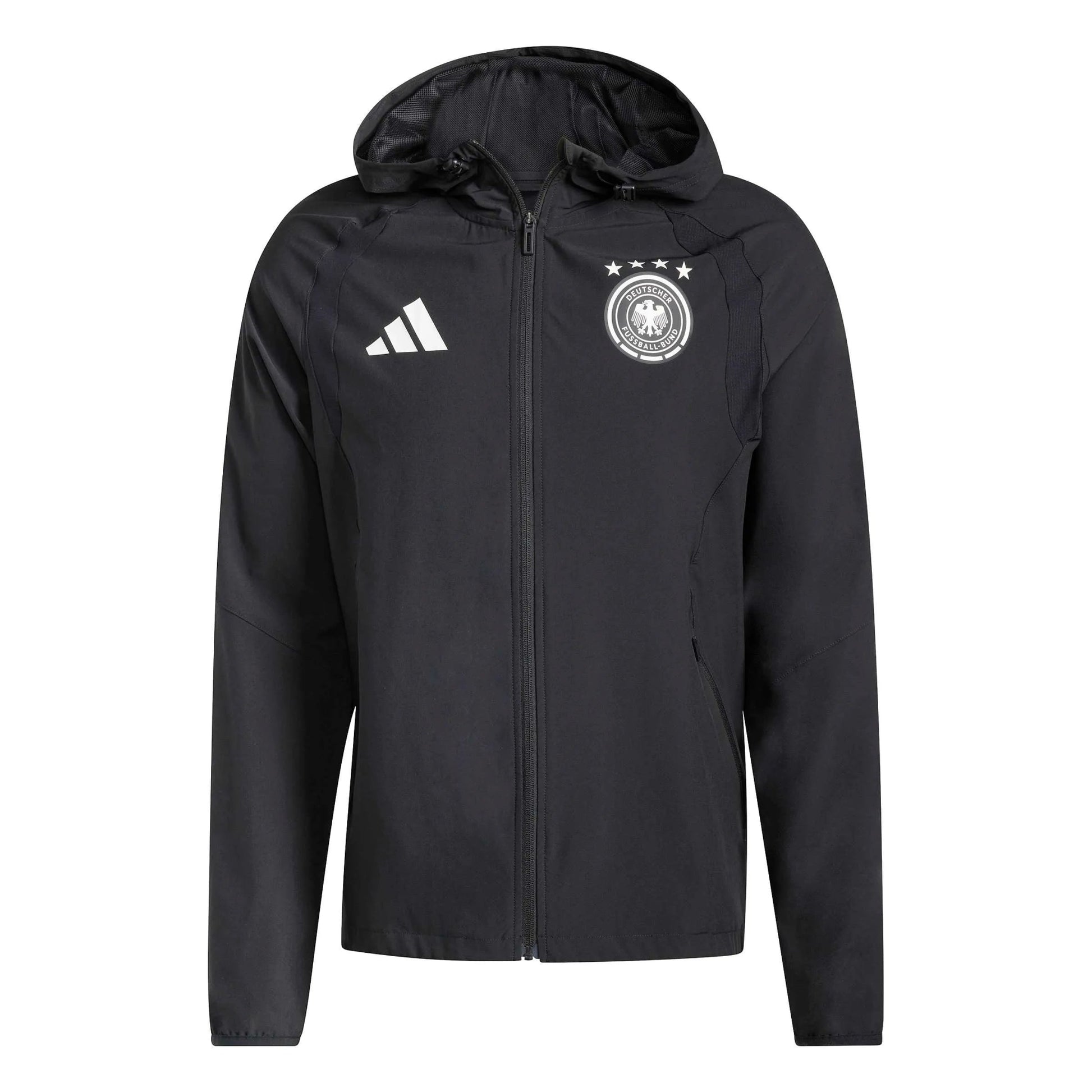 2026 Germany Men's Tiro Travel Full Zip Windbreaker Black 