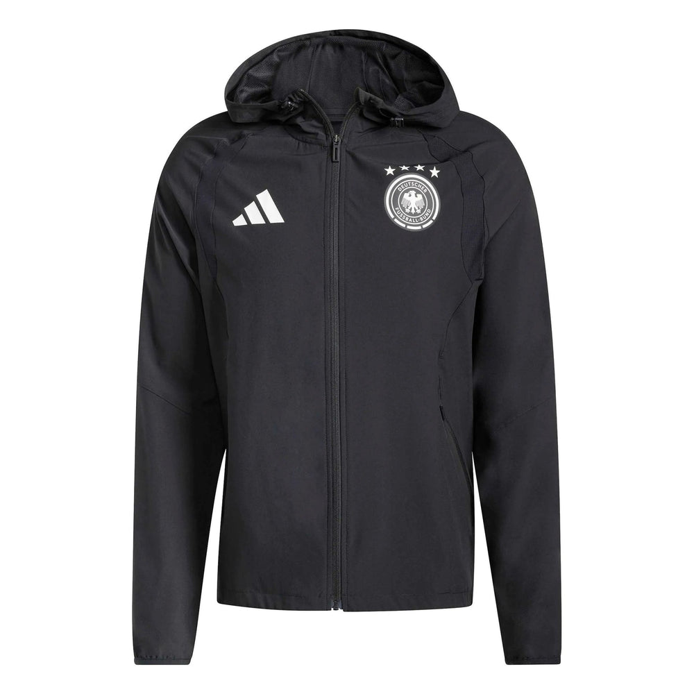 2026 Germany Men's Tiro Travel Full Zip Windbreaker Black 