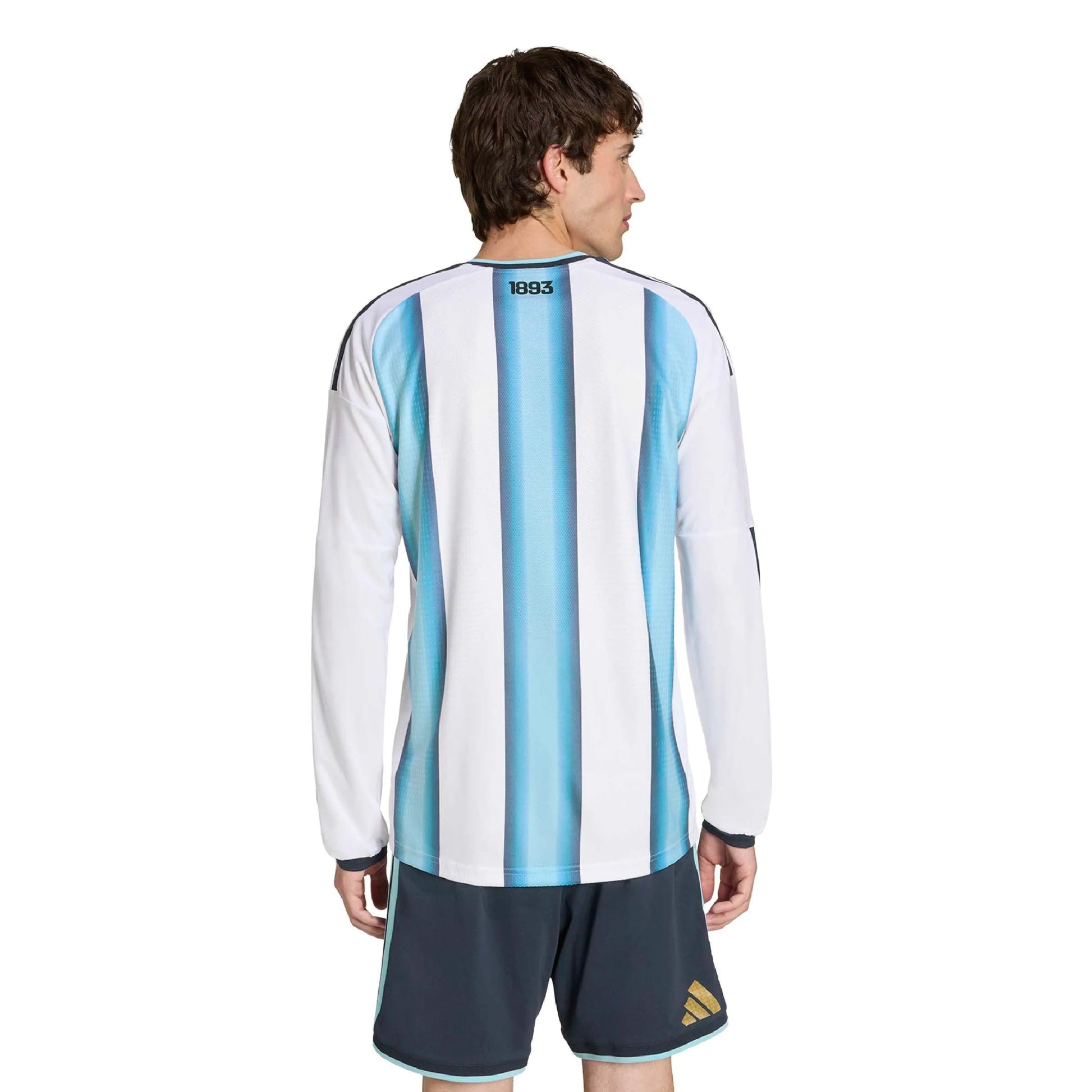 2026 Argentina Men's Authentic Home Long-Sleeve Soccer Jersey White / Icey Blue / Light Blue 