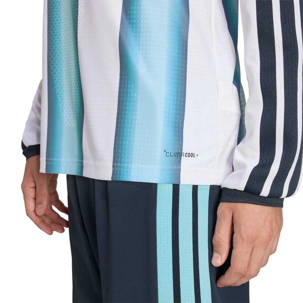 2026 Argentina Men's Authentic Home Long-Sleeve Soccer Jersey White / Icey Blue / Light Blue 