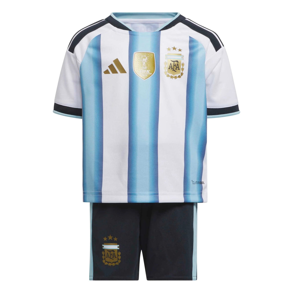 2026 Argentina Kid's Home Mini Kit White / Icey Blue / Light Blue 