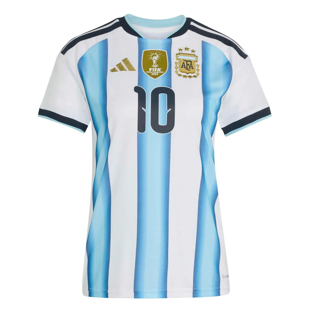 2026 Argentina Women's Stadium Home Messi #10 Soccer Jersey White / Icey Blue / Light Blue 