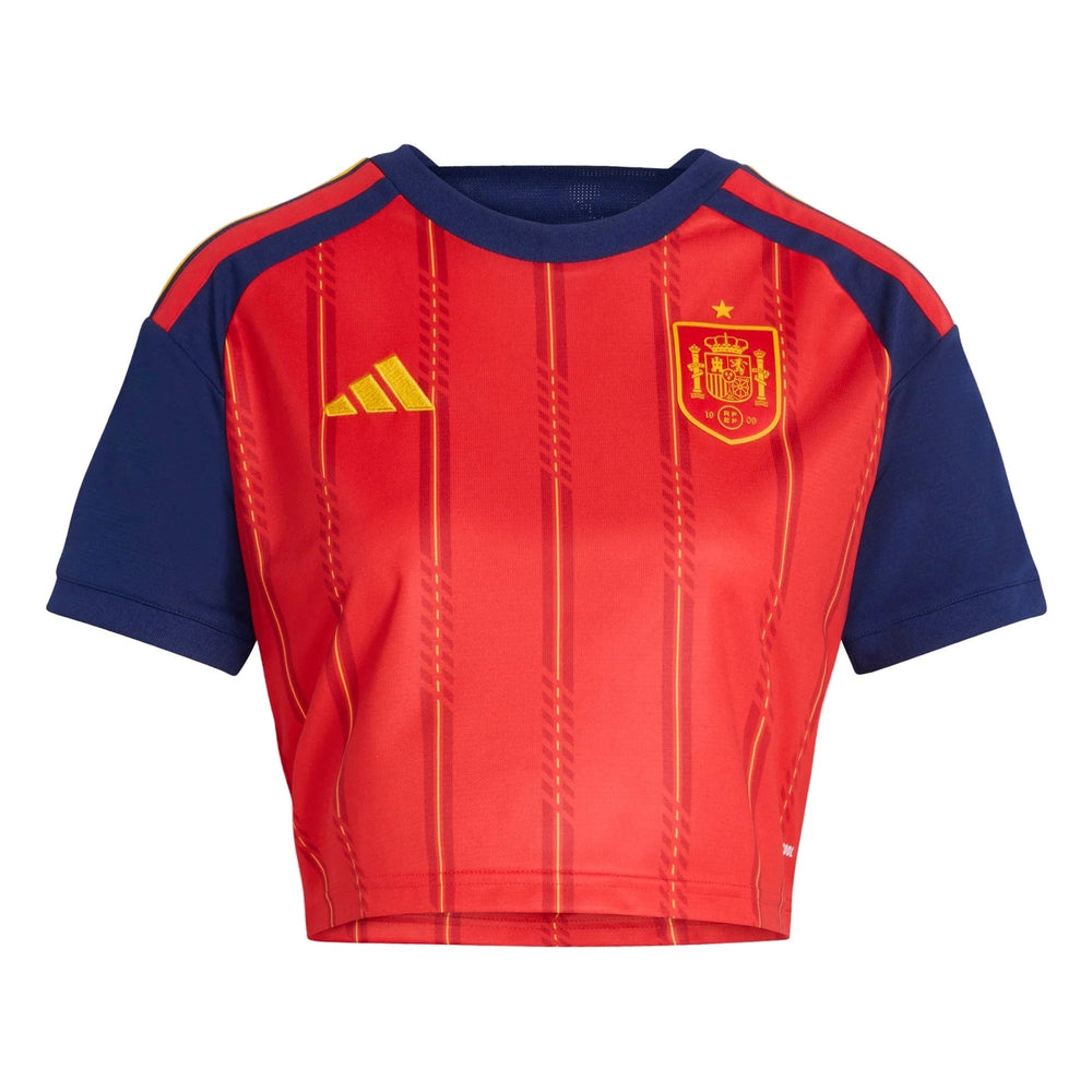 2026 Spain Women's Stadium Home Cropped Soccer Jersey Vivid Red 