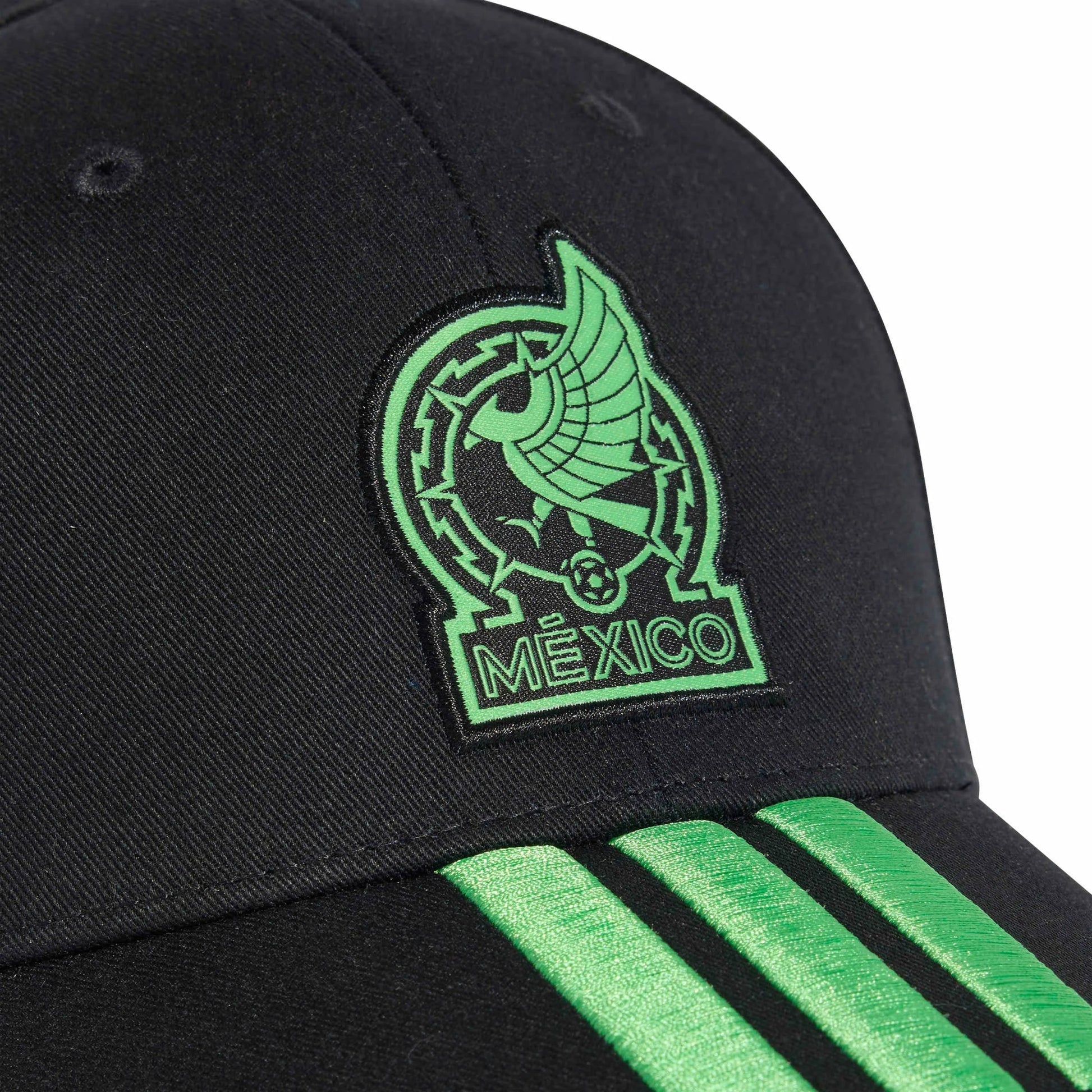 2026 Mexico Baseball Cap 3 Stripes Black / Semi Flash Green 