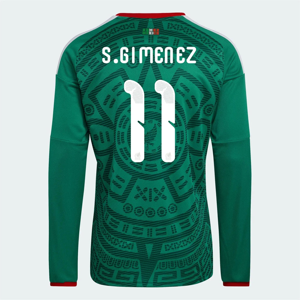 2026 Mexico Men's Stadium Home Long-Sleeve Soccer Jersey Bold Green 