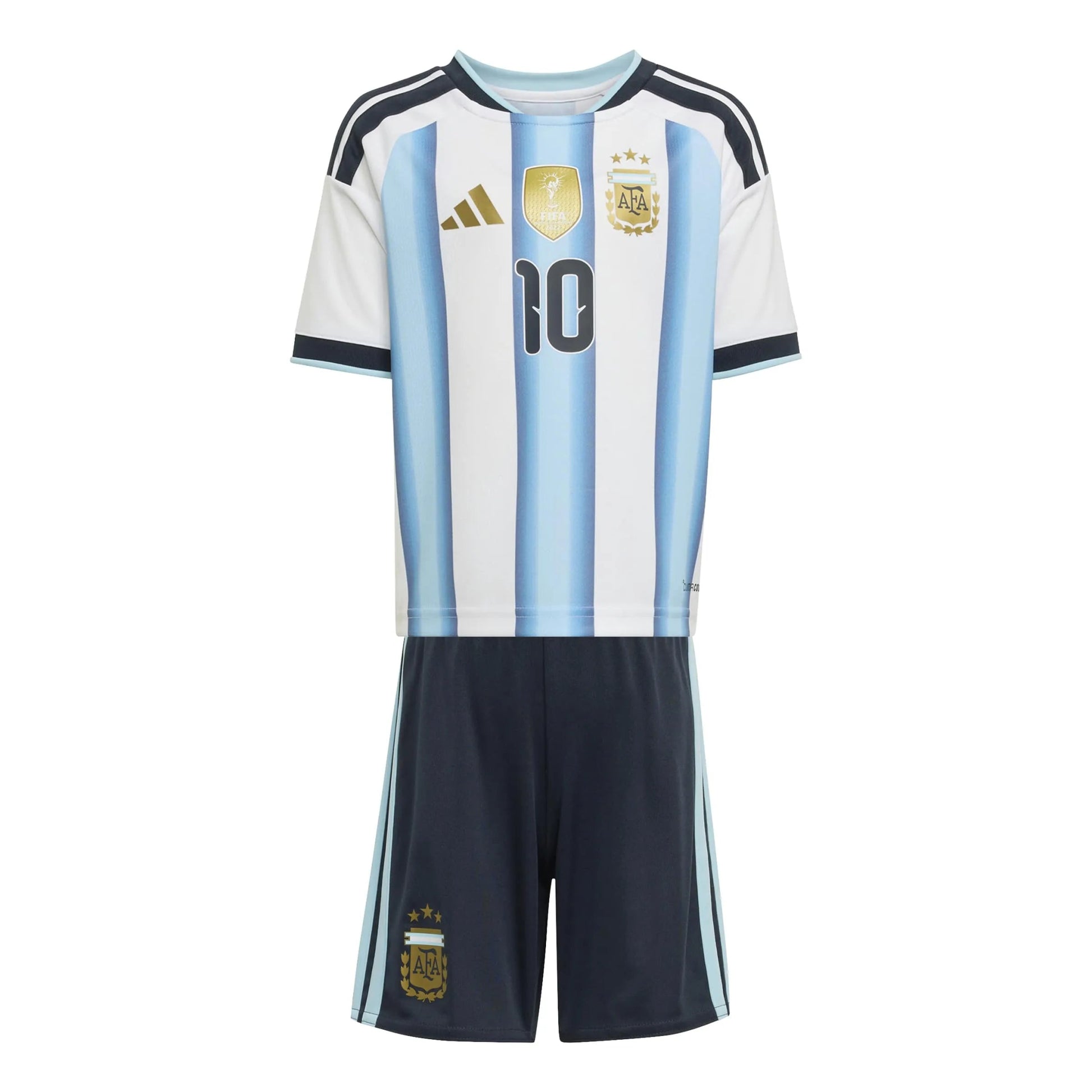 2026 Argentina Kid's Home Messi #10 Mini Kit White / Icey Blue / Light Blue 