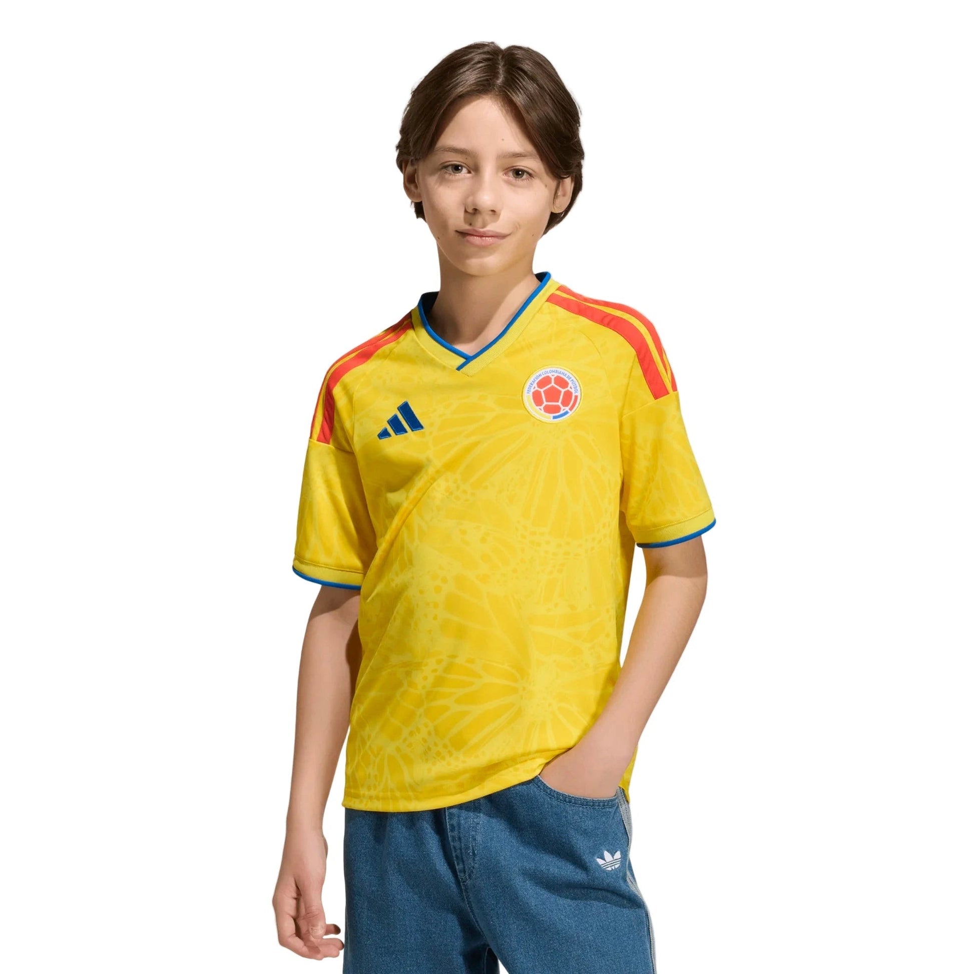 2026 Colombia Youth Stadium Home Soccer Jersey Impact Yellow 