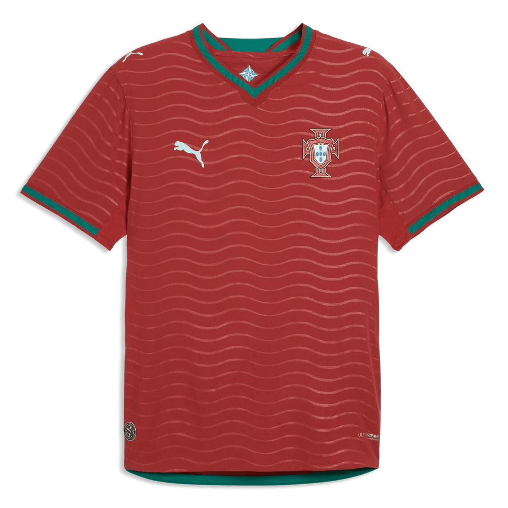 2026 Portugal Men's Authentic Home Soccer Jersey Club Red-Green Lagoon 