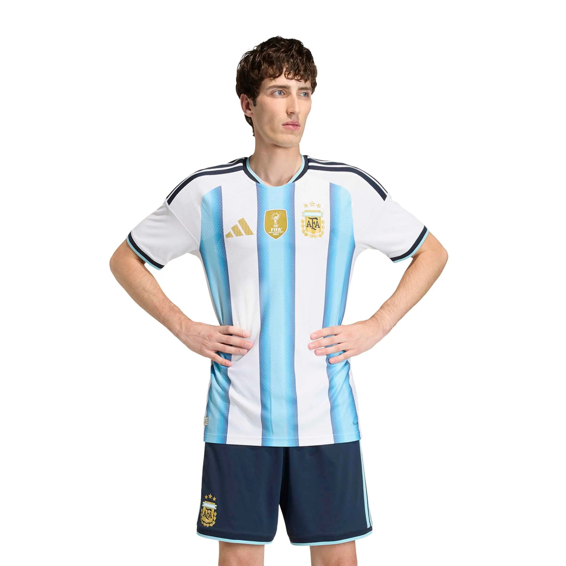 2026 Argentina Men's Authentic Home Soccer Jersey White / Icey Blue / Light Blue 