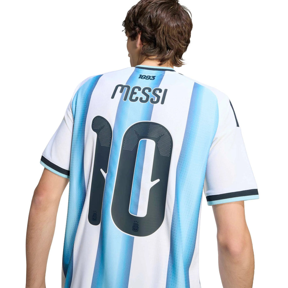 2026 Argentina Men's Authentic Home Messi #10 Soccer Jersey White / Icey Blue / Light Blue 