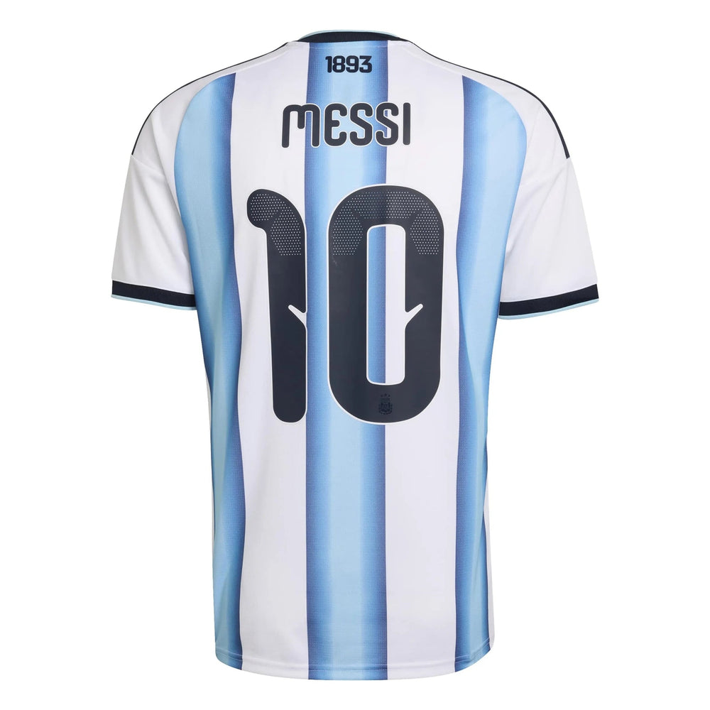 2026 Argentina Men's Stadium Home Messi #10 Soccer Jersey White / Icey Blue / Light Blue 