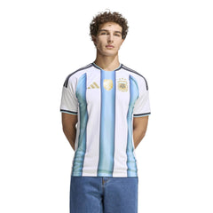 2026 Argentina Men's Stadium Home Soccer Jersey White / Icey Blue / Light Blue 