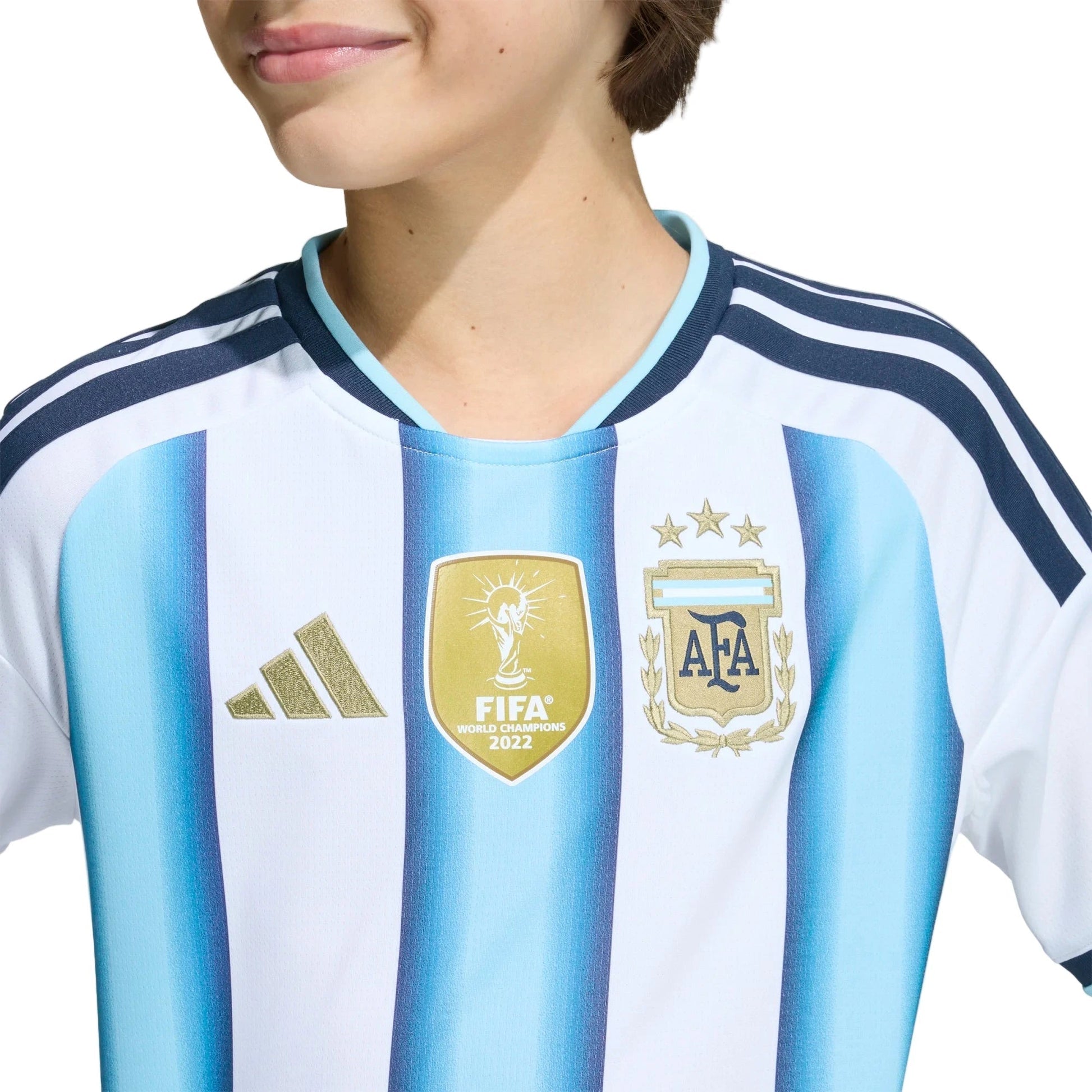 2026 Argentina Youth Stadium Home Soccer Jersey White / Icey Blue / Light Blue 