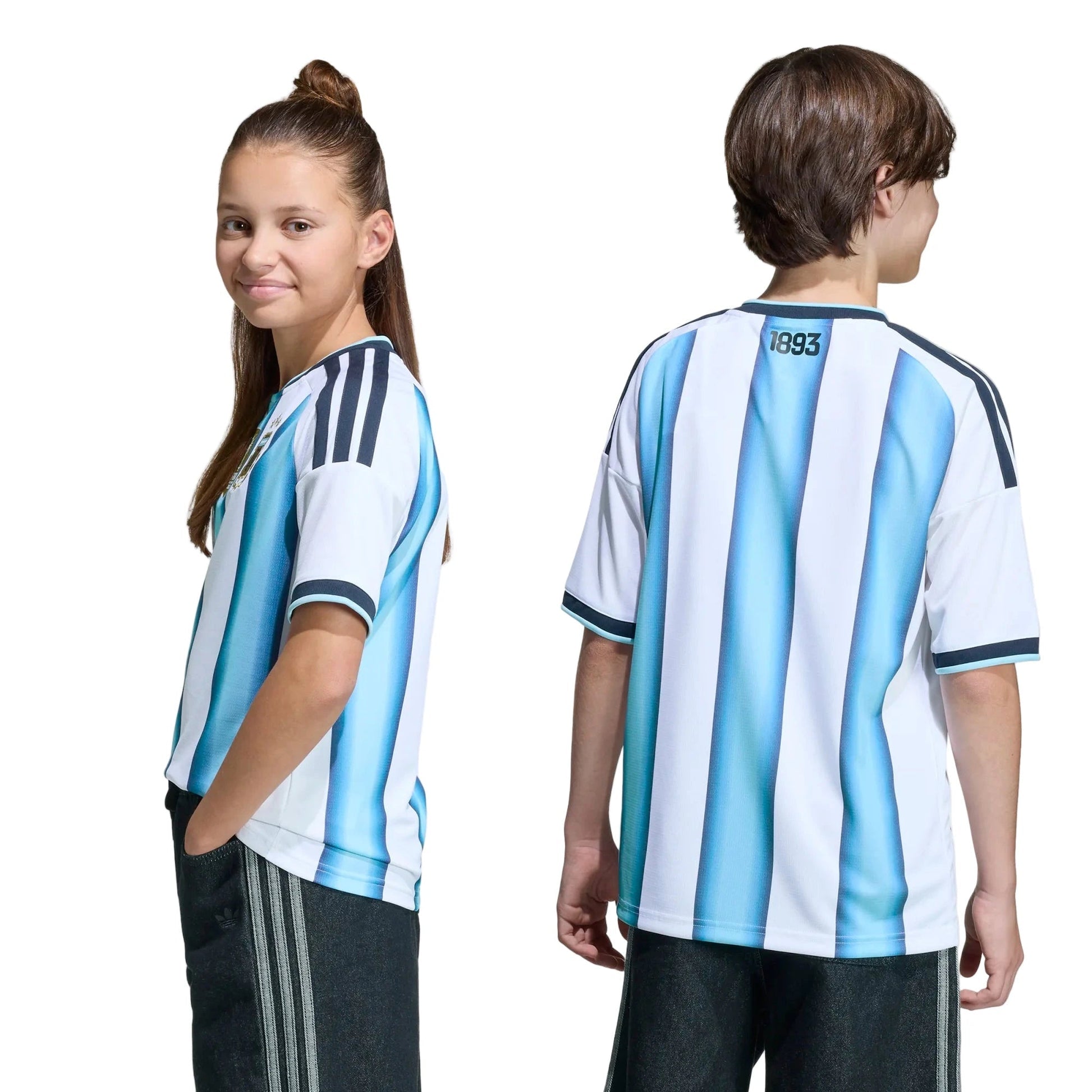 2026 Argentina Youth Stadium Home Soccer Jersey White / Icey Blue / Light Blue 