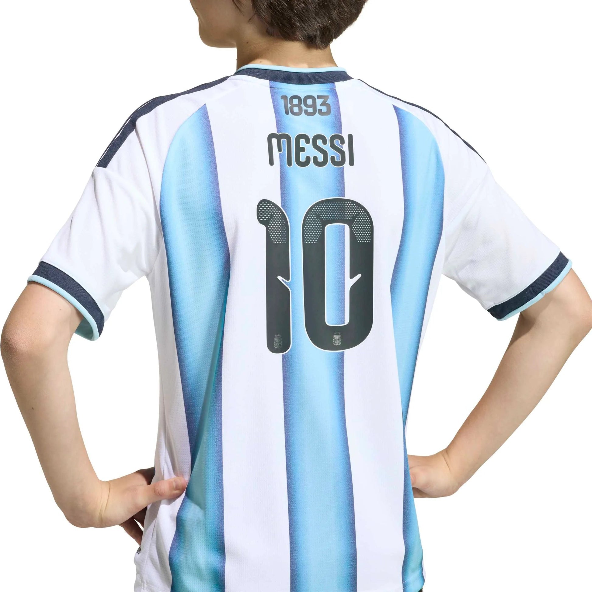 2026 Argentina Youth Stadium Home Messi #10 Soccer Jersey White / Icey Blue / Light Blue 