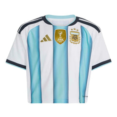 2026 Argentina Women's Stadium Home Cropped Soccer Jersey White / Icey Blue / Light Blue 