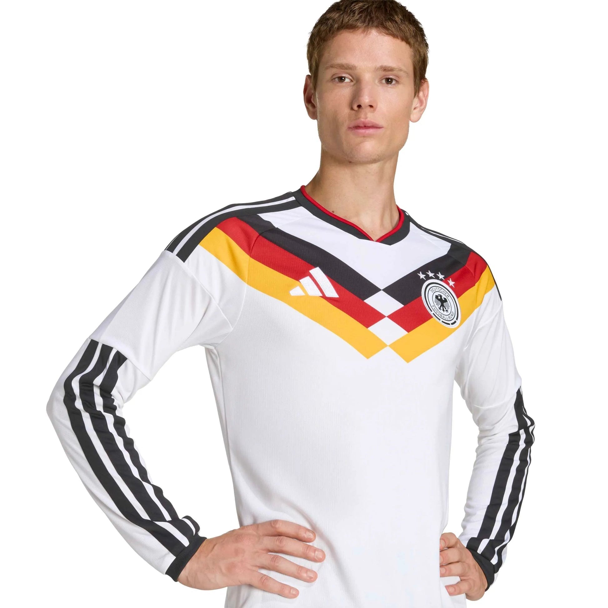 2026 Germany Men's Stadium Home Long-Sleeve Soccer Jersey White 