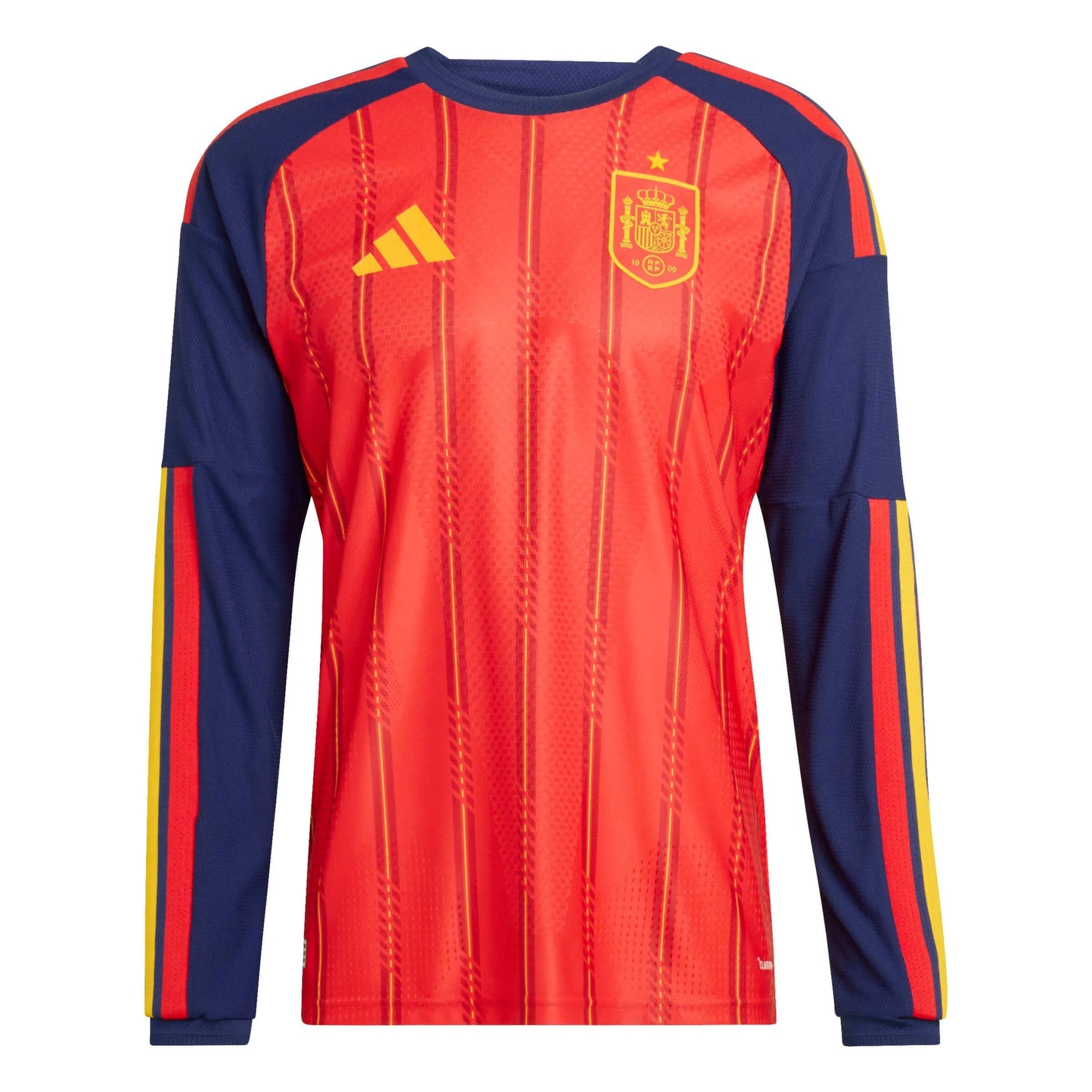 2026 Spain Men's Authentic Home Long-Sleeve Soccer Jersey Vivid Red 