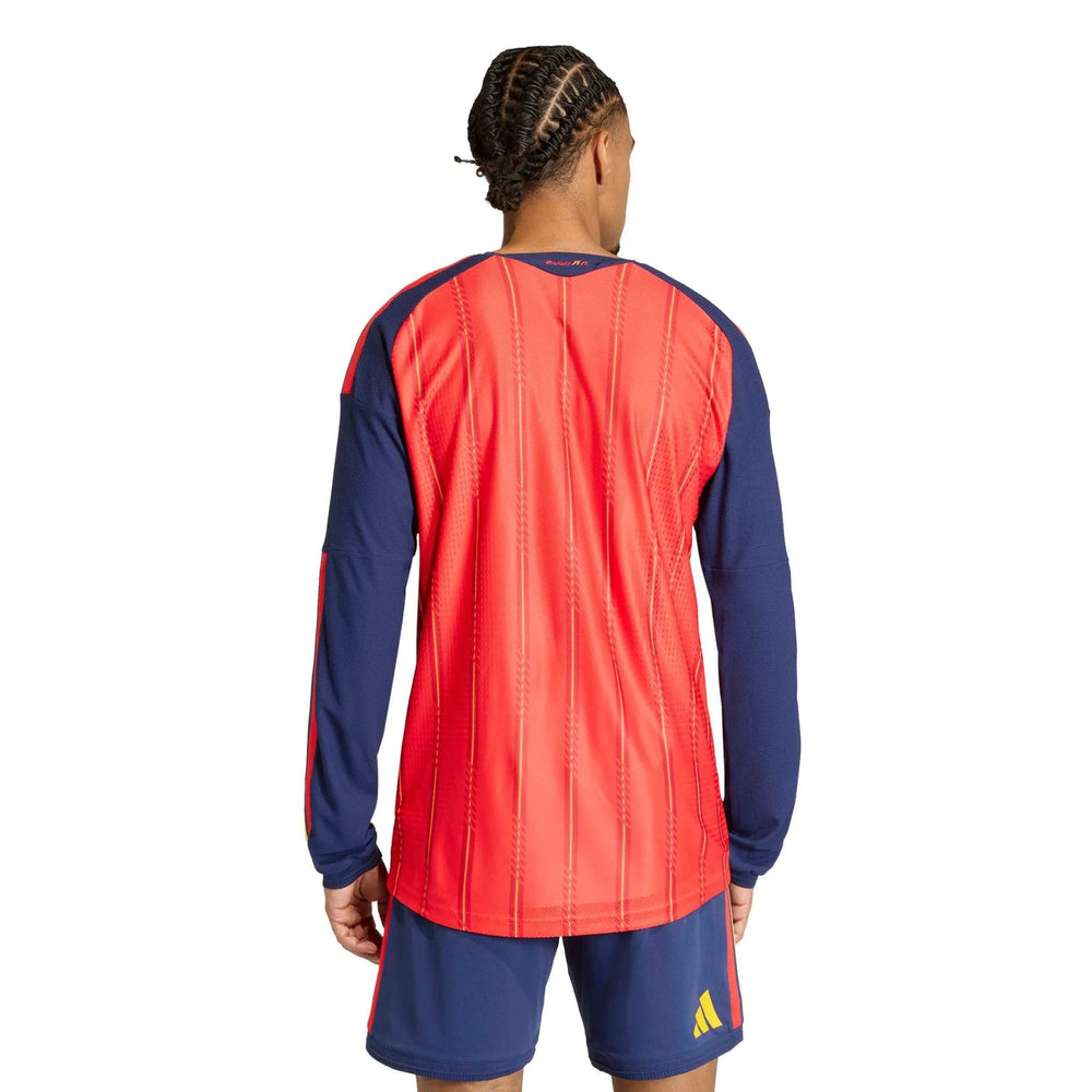 2026 Spain Men's Authentic Home Long-Sleeve Soccer Jersey Vivid Red 
