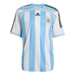 2006 Argentina Men's Retro Stadium Home Soccer Jersey White / Clear Blue 