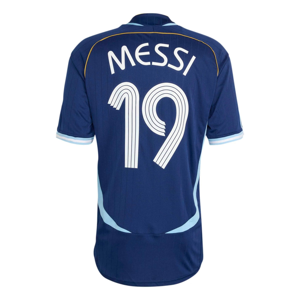 2006 Argentina Men's Retro Stadium Away Messi #19 Soccer Jersey Dark Blue 