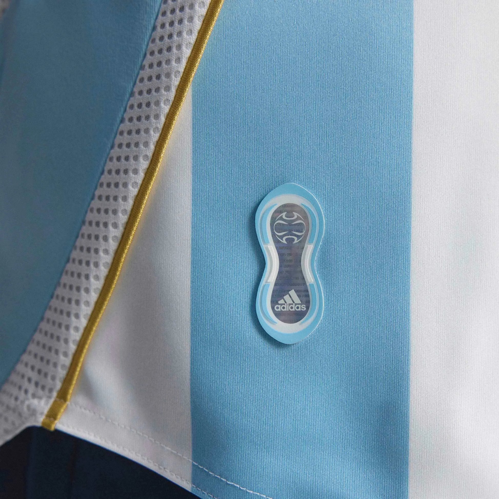 2006 Argentina Men's Retro Stadium Home Messi #19 Soccer Jersey White / Clear Blue 