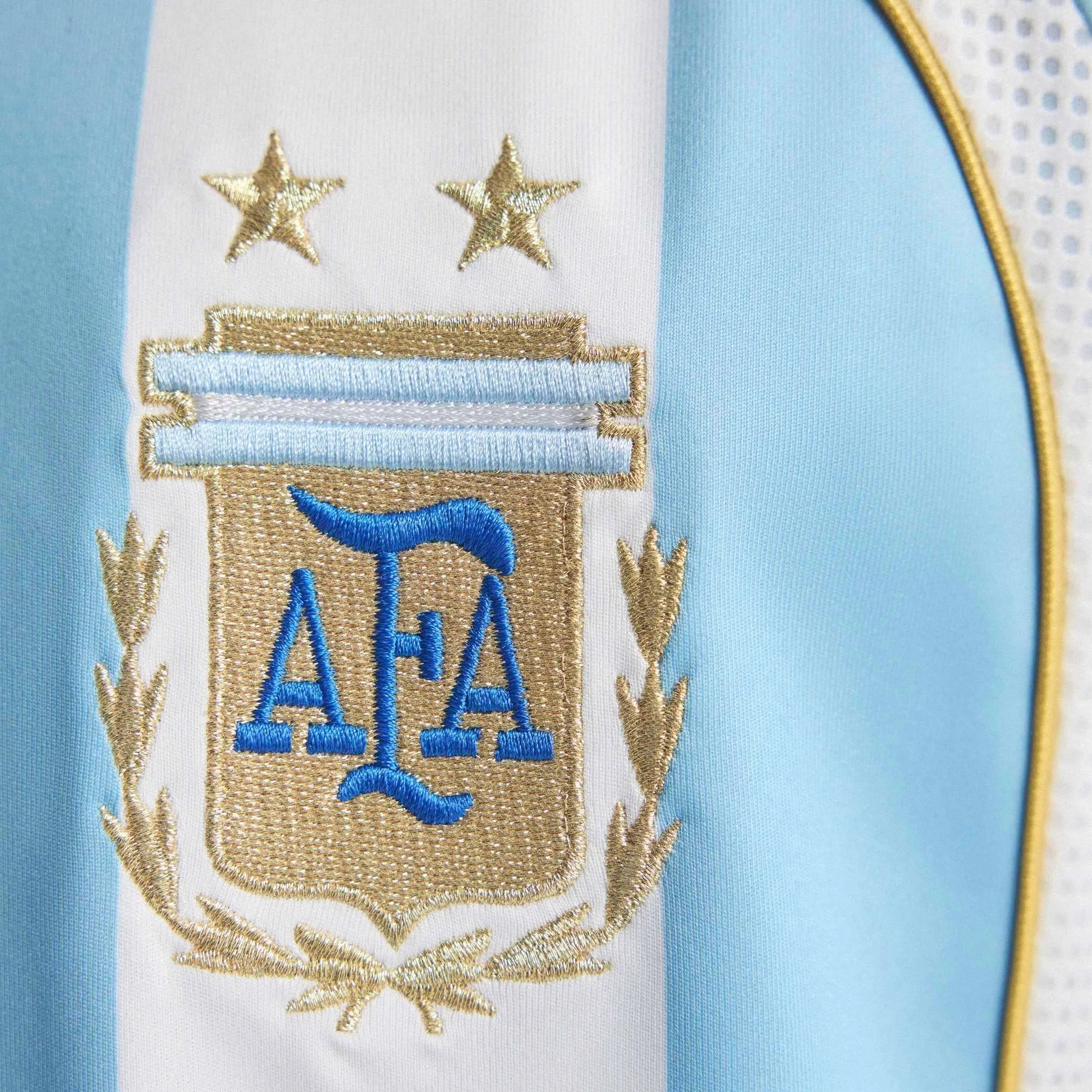 2006 Argentina Men's Retro Stadium Home Messi #19 Soccer Jersey White / Clear Blue 