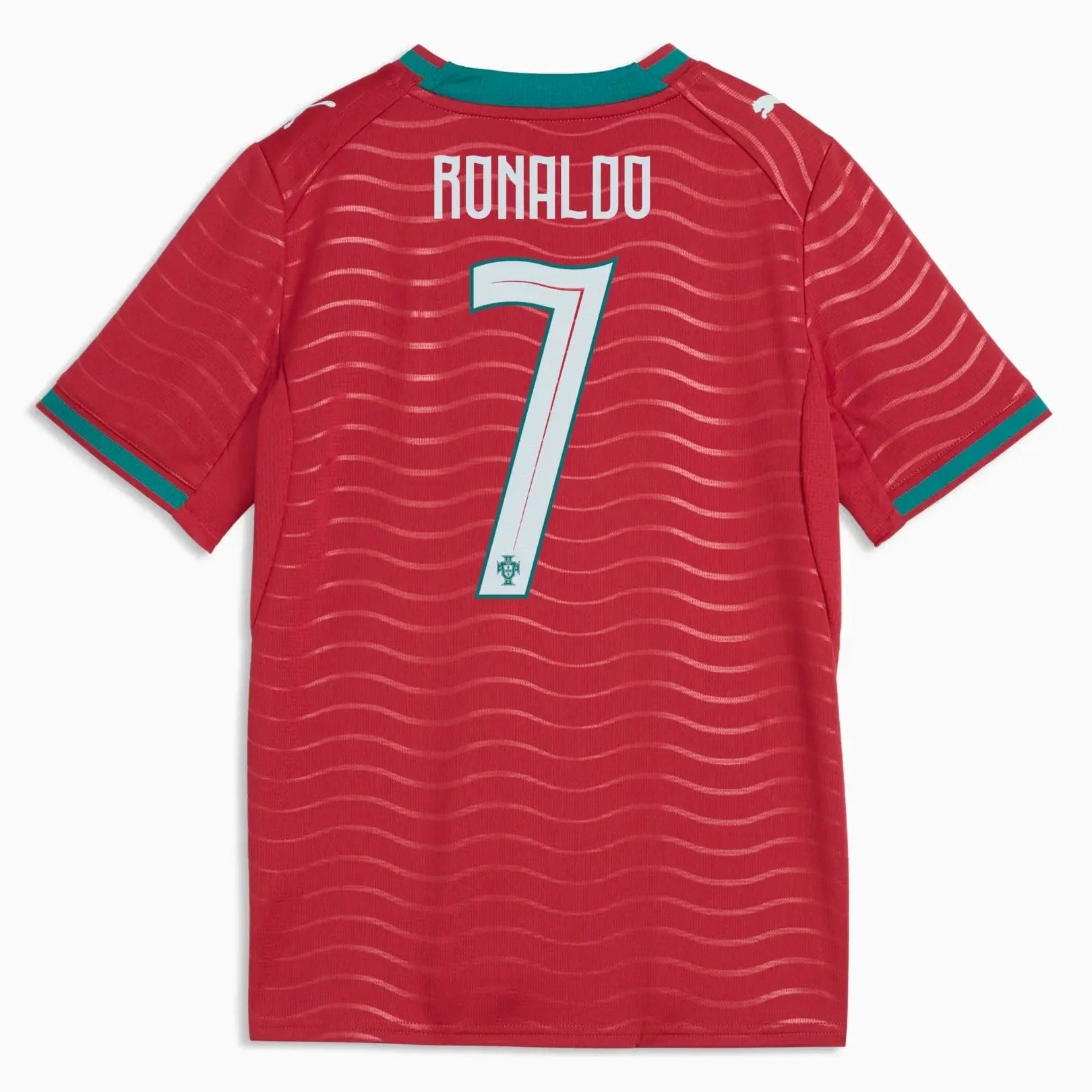 2026 Portugal Youth Stadium Home Ronaldo #7 Soccer Jersey Club Red-Green Lagoon 