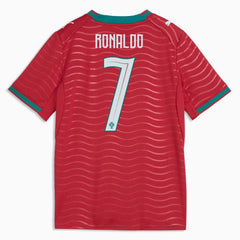 2026 Portugal Youth Stadium Home Ronaldo #7 Soccer Jersey Club Red-Green Lagoon 