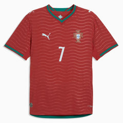2026 Portugal Men's Authentic Home Ronaldo #7 Soccer Jersey Club Red-Green Lagoon 